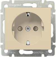Розетка с З/К со шторками, слоновая кость, Valena Classic Legrand 774122