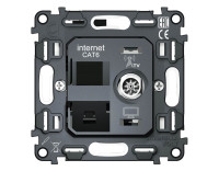 Механизм розетки комп.+тв. RJ45+TV Cat. 6, Quant Ambrella Volt VM195