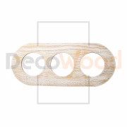 Рамка 3 местная деревянная под электрику ONEKEY, Белый с золотой патиной, DecoWood ROC*3-WG