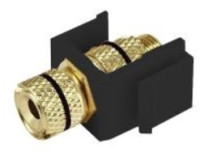 Вставка Keystone с аудиоразъемом Banana, Черная маркировка, Черный, Rikkett 147404/2 BK