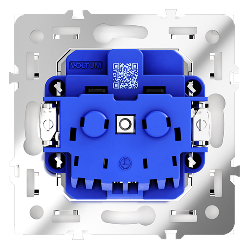 Розетка с З/К и шторками, Белый глянцевый, VOLTUM S70 VLS040201