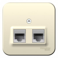 Розетка О/У двойная комп. RJ45 кат.5E + телеф. RJ11, Молочный, Blanca SE BLNIA045112