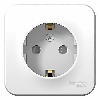 Розетка 1 местная с З/К со шторками 16А 250В, Белый, Blanca SE BLNRA011111