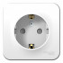 Розетка 1 местная с З/К со шторками 16А 250В, Белый, Blanca SE BLNRA011111