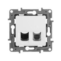 Розетка комп.+телеф. RJ45+RJ11 Cat. 5e, белый, Etika Legrand 672252