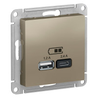 Розетка USB для зарядки A+C, Шампань, AtlasDesign  SE ATN000539