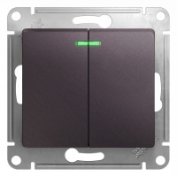 Выключатель 2 кл. с подсветкой, Сиреневый туман, Glossa SE GSL001453