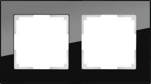 Рамка 2 местная стекло, Чёрный, Favorit Werkel WL01-Frame-02 (W0021108)