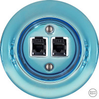 Розетка комп. фарфоровая RJ45 cat.6е, голубой металлик, Katy Paty PECAGsCat6 