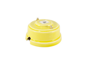 Розетка комп. RJ45 cat.6, керамика, Желтый Giallo, золотистая фурнитура, Leanza РК6ЖЗ