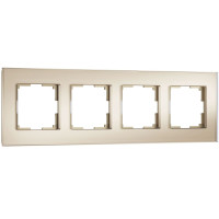 Рамка 4 местная стекло soft-touch, Шампань матовый, Senso Werkel W0043111