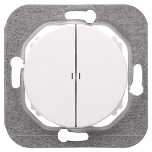Выключатель кнопочный 2 кл. с подсветкой, Перламутр, серия Прованс, Bylectrica С510-3308