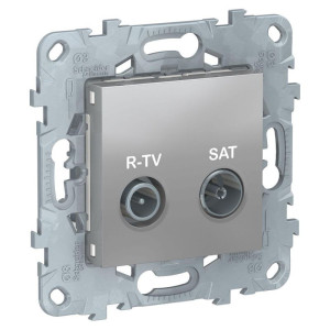 Розетка телевизионная TV-SAT оконечная, Алюминий, Unica New Schneider NU545530