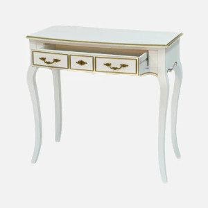 Консоль Селина из массива березы, Белый с золотом, TADORNA 2703-W-G