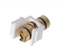 Вставка Keystone с аудиоразъемом Banana, Черная маркировка, Белый, Rikkett 147404/2 WT