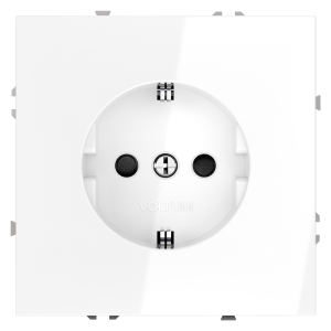 Розетка с З/К и шторками, Белый матовый, VOLTUM S70 VLS040202