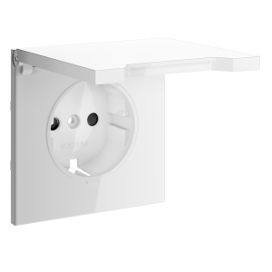 Лицевая панель для розетки с З/К, шторками и крышкой, Белый матовый, S70 Voltum VLS000802