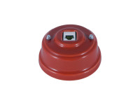 Розетка комп. RJ45 cat.6, керамика, гранатовый granato, серебристая фурнитура, Leanza РК6ГС