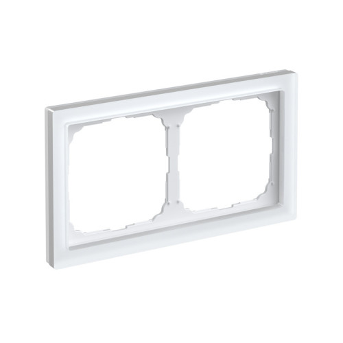 Рамка 2 местная, натуральное стекло, Белый матовый, ArtGallery SE GAL330102