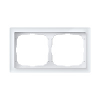 Рамка 2 местная, натуральное стекло, Белый матовый, ArtGallery SE GAL330102