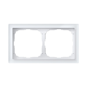 Рамка 2 местная, натуральное стекло, Белый матовый, ArtGallery SE GAL330102