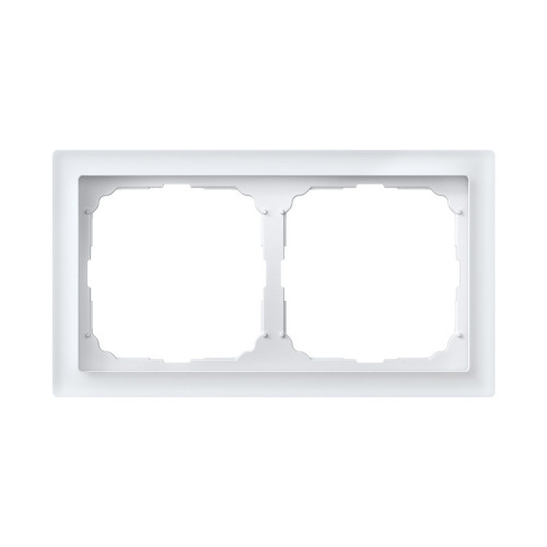 Рамка 2 местная, натуральное стекло, Белый матовый, ArtGallery SE GAL330102
