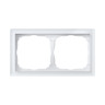 Рамка 2 местная, натуральное стекло, Белый матовый, ArtGallery SE GAL330102