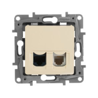 Розетка комп.+телеф. RJ45+RJ11 Cat. 5e, слоновая кость, Etika Legrand 672352