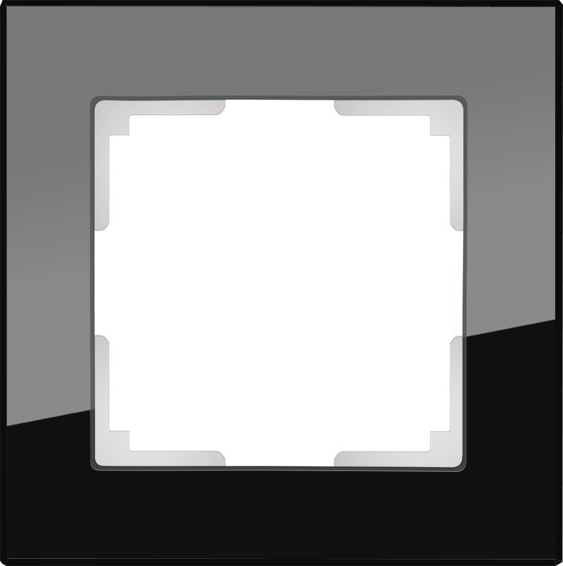 Рамка 1 местная стекло, Чёрный, Favorit Werkel W0011108