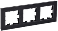 Рамка 3 местная, стекло, Черный, Brite IEK BR-M32-G-K02