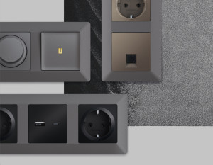 Рамка 4 местная пластик, Антрацит серый, ALFA Line Ambrella Volt AF110654