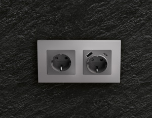 Рамка 4 местная пластик, Сталь матовый, ALFA Qubi Ambrella Volt AF250504