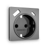 Лицевая панель розетки с З/К и USB зарядкой А+C с шторками, Антрацит серый, ALFA Quant Ambrella Volt AP6600